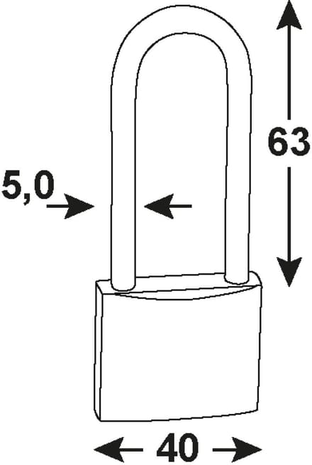 Werkzeyt Hangslot met Lange Beugel – Messing – 40mm