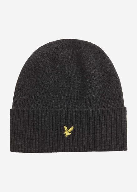 Muts Lyle &amp; Scott HE2314A LAMBSWOOL BLEND RIBBED-W155 JET BLACK MARL