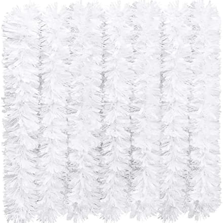 Kerstslinger 10 m – Wit metallic – Glanzende dikke kerstboomdecoratie