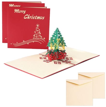 3D Kerstkaarten met Envelop - Pop-up Kerstmis Wenskaart