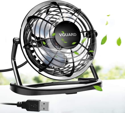 USB Tafelventilator – Stil – Compacte Ventilator – 360° Verstelbaar – 1,5m USB Kabel – Zwart