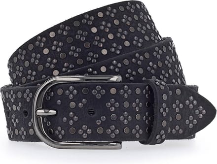 b.belt Leren Riem Nietengürtel W75 Black Zwart