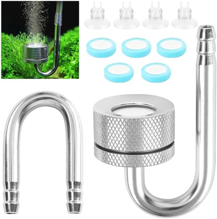 Dailygoods- CO2 Diffuser Hoge Kwaliteit - Aquariumverstuiver - Zuurstofdiffuser - U-vormige Buis - Zuignappen - Keramische Platen