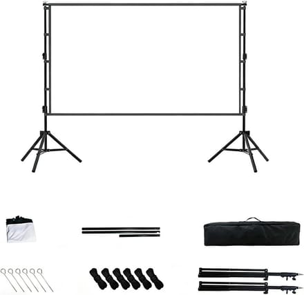Projectiescherm - Widescreen Scherm - Film Kijken - Versterkte Dubbele Standaard - 16:9 Beeldverhouding - Wit