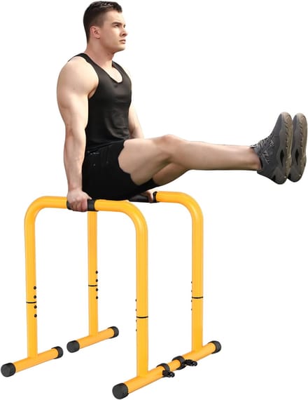KAD® Dip Station - Dip Bars - Dip Bars Hoog - Geel - 105cm x 63cm x 89cm