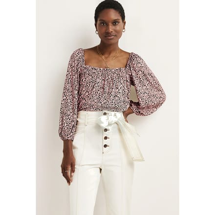 Boden Square Neck Swing Jersey Top Pnk Maat: 6 | Blouses Outlet | Dames | Roze