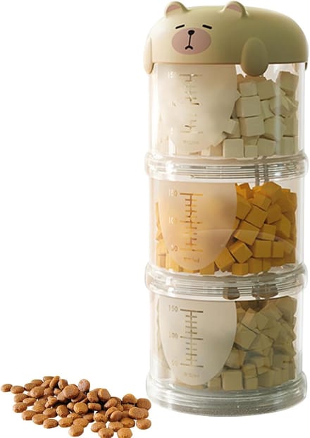 Honden traktatie container - Snack opslag - Buiten reizen - Stapelbaar decoratief - 8x8x9 cm