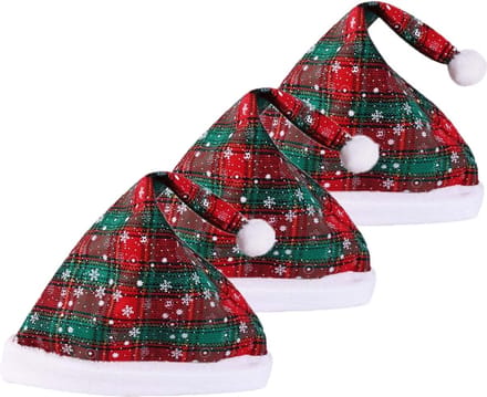 Kerstmuts Volwassenen Kerstkleding Kerstmuts Kind Kerstdecoratie Kerstmutsen Set van 3 Stuks