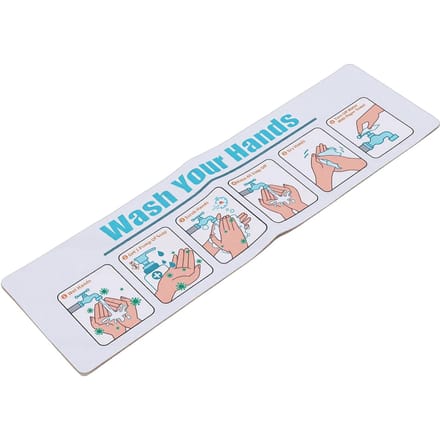 Handenwassen Instructiebord Poster Waterdicht Zelfklevend Handenwassen   voor School Restaurant white