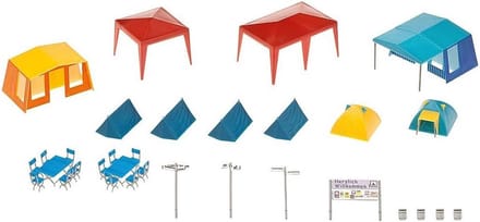 Groot Kampeerset met 6 Tenten en Party-accessoires voor Modelbouw