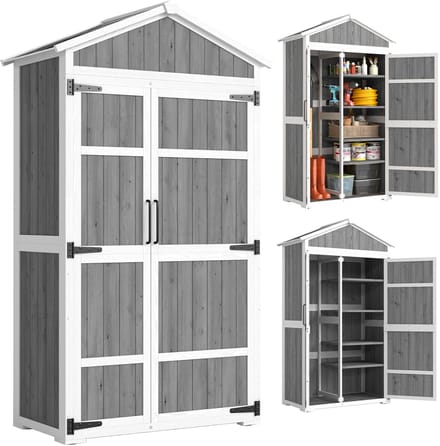Outsunny tuinschuur - Vurenhout - 105 x 55 x 179 cm - Grijs