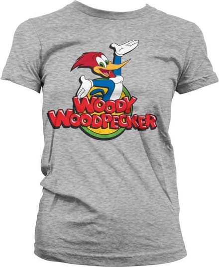 Woody Woodpecker Dames Tshirt -M- Classic Logo Grijs