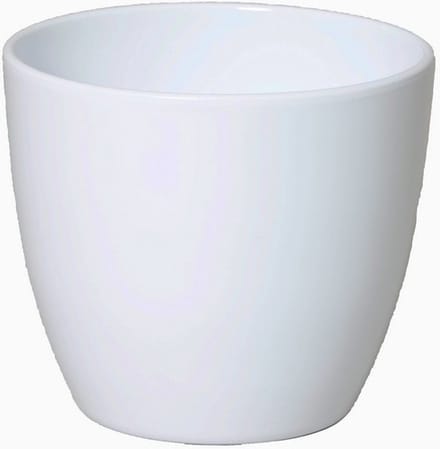Floran Bloempot Boule - glanzend - wit - keramiek - D12 x H10 cm - plantenpotten binnen