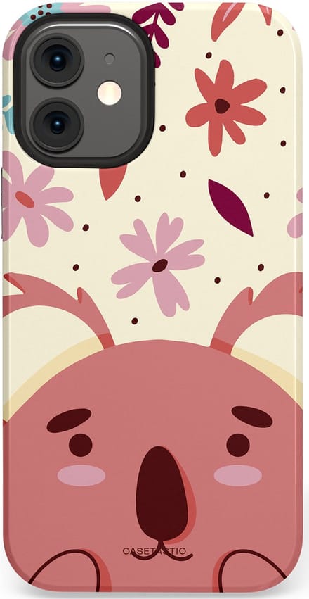 Casetastic hoesje geschikt voor Apple iPhone 12 Mini - Dubbellaagse bescherming - Koala knuffel - Fashion Case - Koraal Crème Lichtroze