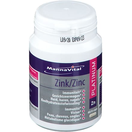 Mannavital Zink platinum 60 Vegetarische capsules