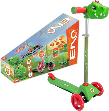 Kinder Driewieler Scooter - Loopfiets Mini Cruiser - Buiten Spelen - Verstelbaar Stuur - 62-72 cm - Groen