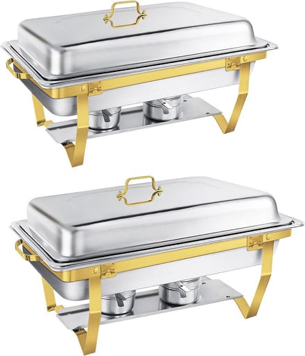 RVS Buffetwarmer Set 2-delig 9 Liter - Inclusief Warmhoud- en Koelbak