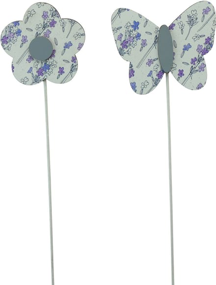 Bloemenplug vlinder bloem decoratieve plug hout 7cm 12 st, 12 Stück