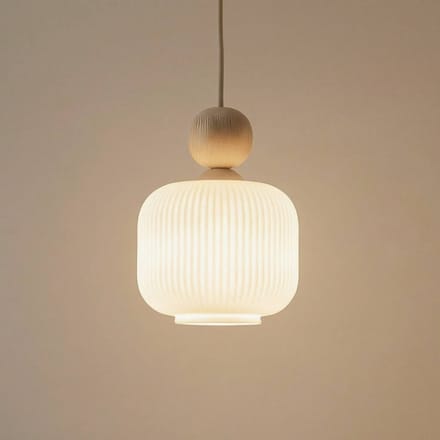 TK Lighting Hanglamp Ballo, 1-lamp, wit, glas, Ø 15 cm, E14