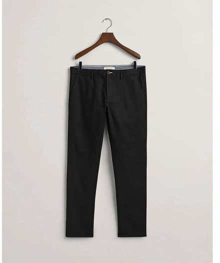Gant Slim Chinos Chino Broek Zwart 30 / 32 Man