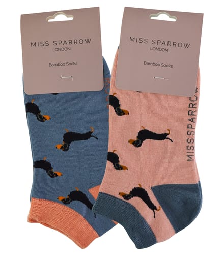 Miss Sparrow - 2 paar bamboesokken voor dames - Worsthond