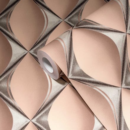 GRAFISCH 3D BEHANG | Optische Illusie - roze zilver grijs - A.S. Création My Home My Spa