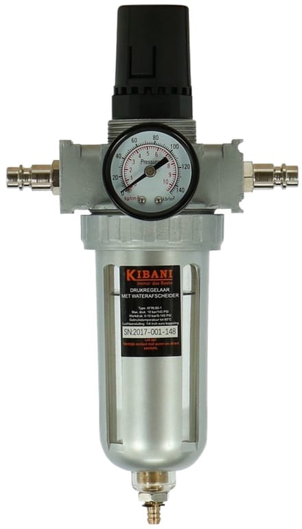 Kibani drukregelaar met waterafscheider - compressor accessoires - luchtdrukgereedschap