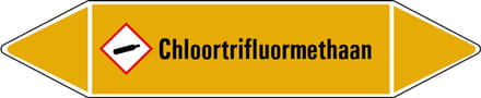 Chloortrifluormethaan leidingmarkering op vel 252 x 52 mm - 3 per vel