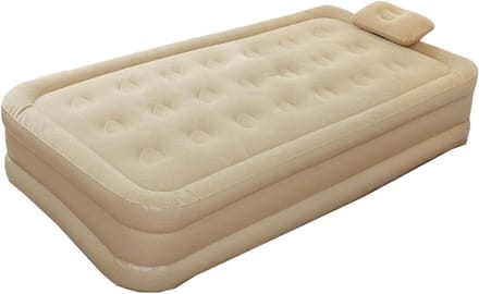 Opblaasbaar Bed - Luchtbed Slaapmat - Kamperen Buiten - Ergonomisch Ontwerp - 33x33x33 cm - Beige