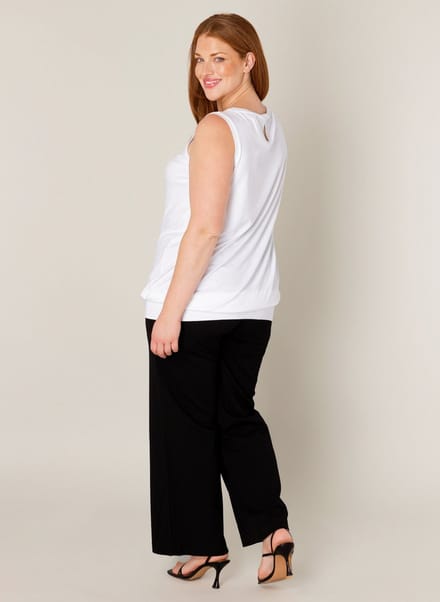 BASE LEVEL CURVY Yasmina Top - White - maat 4(54/56)