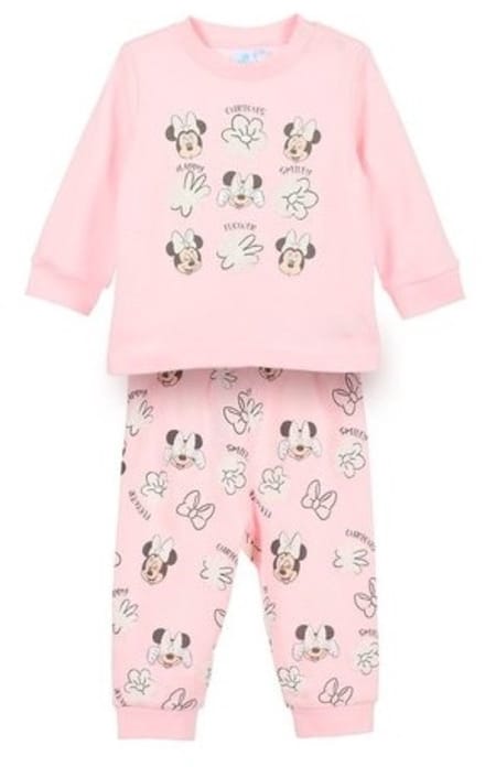 Minnie Mouse Pyjama - Maat 80 - Katoen - Disney - Lichtroze - 18 Maanden