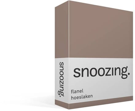 Snoozing - Flanel - Hoeslaken - Eenpersoons - 80x200 cm - Taupe