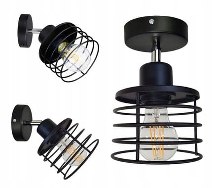 Loft Hanglamp met Veer en Draad, E27 Fitting, Verstelbaar