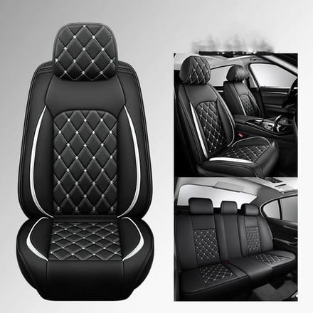 Coussin de siège de voiture 5 places, housse de siège en cuir, résistant à l'usure et Durable, siège Non amovible