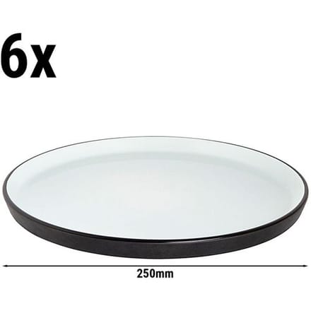 GGM Gastro (6 Stück) COSMIC - Teller - flach - Ø 250mm - Weiß / Schwarz