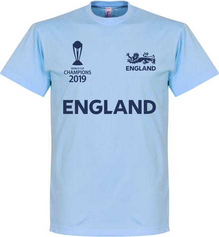 Engeland Cricket WK 2019 Winnaars T-shirt - Lichtblauw - M