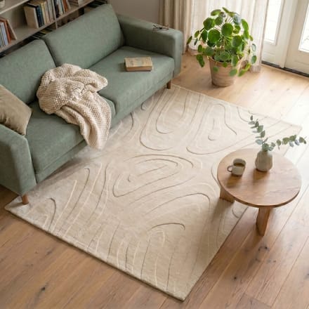 FRAAI Scandinavisch vloerkleed - Charm Shapes Beige - 80x150cm