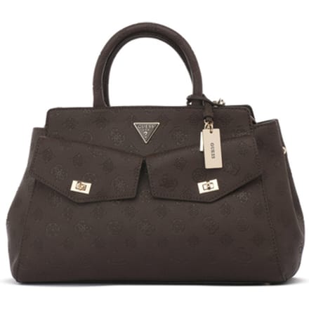 GUESS handtas schoudertas Blake Girlfriend Satchel Brown Logo donkerbruin