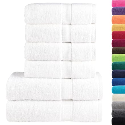 vidaXL - 6-delige - Handdoekenset - SOLUND - 600 - g/m² - wit