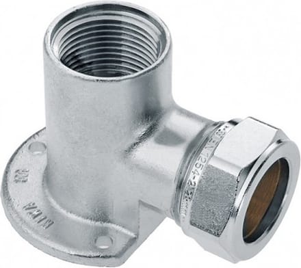 Bonfix knelkoppeling - Muurplaat - binnendraad - 3/4 x 22mm - Vertint Messing