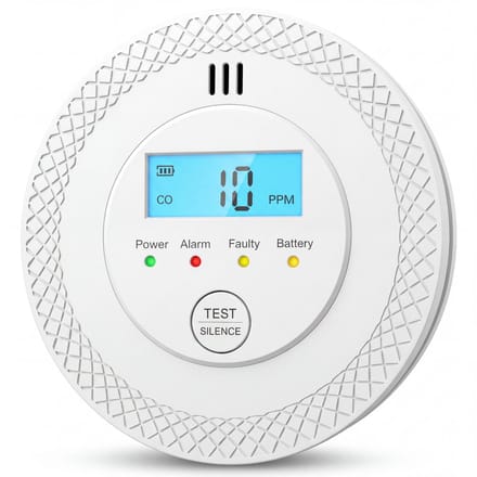 Kbstronics Koolmonoxidemelder met 5-jarige sensor en LCD display - CO-melder - voldoet aan Europese Norm EN50291