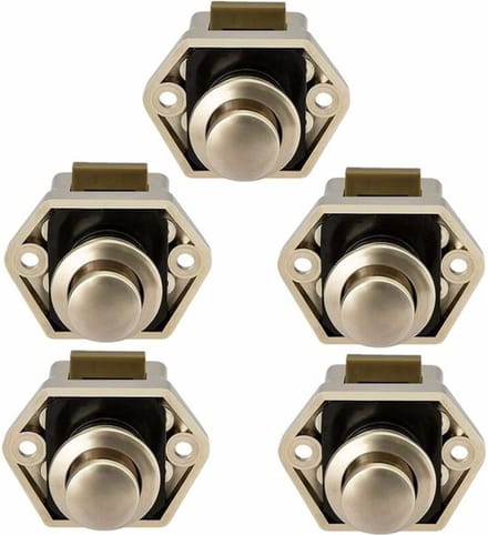 Camping Auto Drukknop - Vergrendeling Knop Sluiter Deur - voor RV Motor Caravan 5 Stuks (Nikkel)