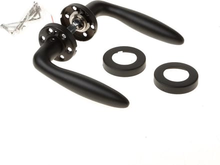 Deurklink mat zwart Formani Basics BSQ2-G - Holle deurkruk dubbel geveerd