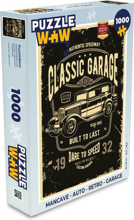 Puzzel Mancave - Auto - Retro - Garage - Legpuzzel - Puzzel 1000 stukjes volwassenen