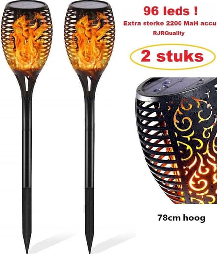 Solar Tuinfakkel met sensor – Tuinverlichting op zonne-energie – Buitenverlichting