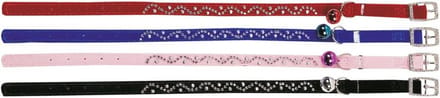 Flamingo Kattenhalsband Velours Diamond Wave - Rood