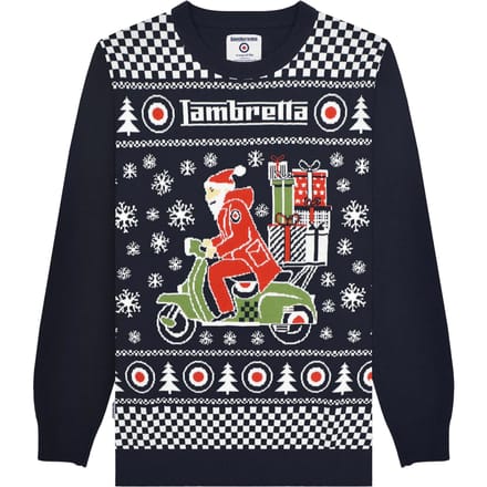 Lambretta Heren AW25 Scooter Kersttrui (Marine)
