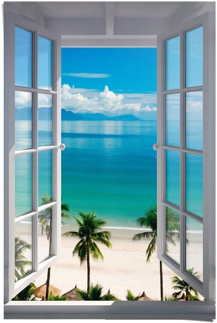 Poster Uitzicht over zee - 91,5 x 61 - Papier - REINDERS