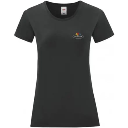 Dames-T-shirt Fruit of the Loom Vintage Small Logo Print