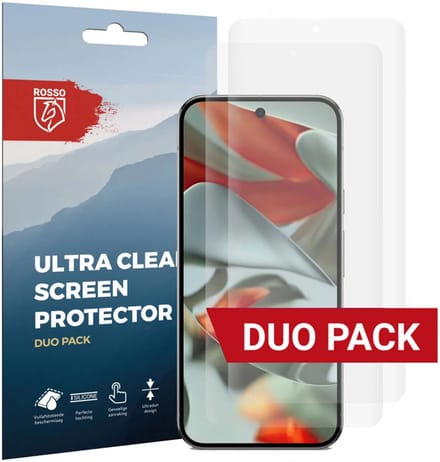 Rosso Screen Protector Geschikt voor Google Pixel 9 Pro XL | Ultra Clear Duo Pack | TPU Folie | Case Friendly Beschermfolie | 2 Stuks